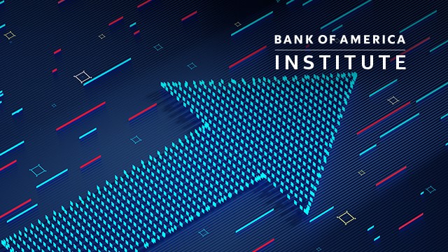 Bank of America Institute logo over arrow graphic