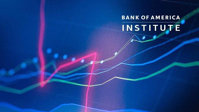 Bank of America Institute logo over colorful graphic